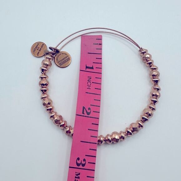 Alex and Ani Rose Gold Beaded Charm Bracelet adjustable Bangle boho energy - Picture 7 of 8